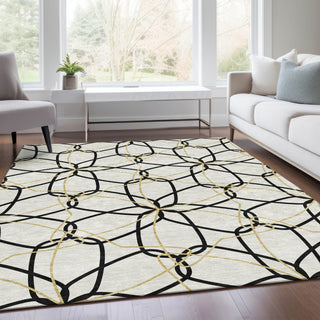Piper Looms Mayfield Geometric AMF950 White Machine Washable Area Rug Lifestyle Image Feature