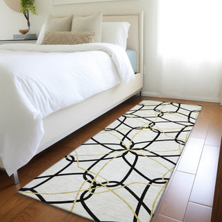 Piper Looms Mayfield Geometric AMF950 White Machine Washable Area Rug Runner Lifestyle Image Feature