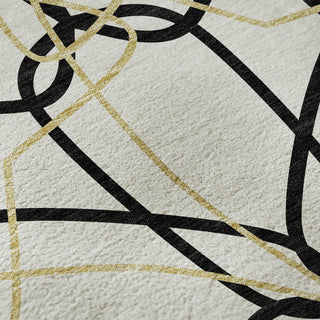 Piper Looms Mayfield Geometric AMF950 White Machine Washable Area Rug Swatch Image