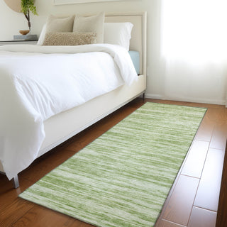 Piper Looms Mayfield Stripes AMF951 Aloe Machine Washable Area Rug Runner Lifestyle Image Feature