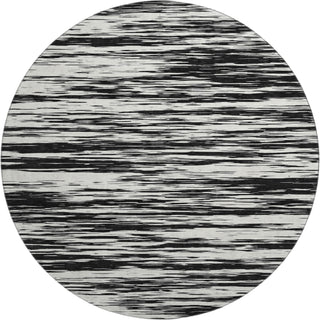 Piper Looms Mayfield Stripes AMF951 Black Machine Washable Area Rug Round Main Image