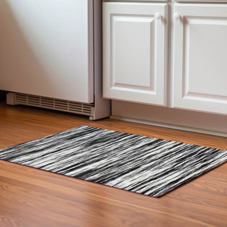 Piper Looms Mayfield Stripes AMF951 Black Machine Washable Area Rug Scatter Lifestyle Image Feature