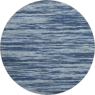Piper Looms Mayfield Stripes AMF951 Blue Machine Washable Area Rug Round Main Image