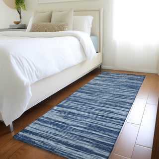 Piper Looms Mayfield Stripes AMF951 Blue Machine Washable Area Rug Runner Lifestyle Image Feature