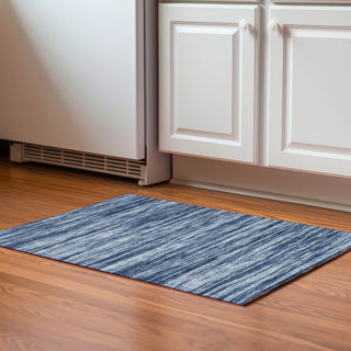 Piper Looms Mayfield Stripes AMF951 Blue Machine Washable Area Rug Scatter Lifestyle Image Feature