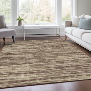 Piper Looms Mayfield Stripes AMF951 Brown Machine Washable Area Rug Lifestyle Image Feature
