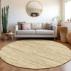 Piper Looms Mayfield Stripes AMF951 Gold Machine Washable Area Rug Round Lifestyle Image Feature