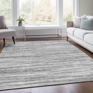 Piper Looms Mayfield Stripes AMF951 Gray Machine Washable Area Rug Lifestyle Image Feature