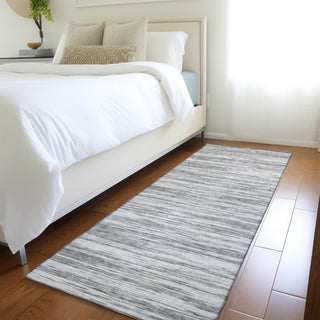 Piper Looms Mayfield Stripes AMF951 Gray Machine Washable Area Rug Runner Lifestyle Image Feature
