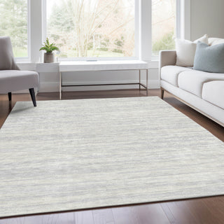Piper Looms Mayfield Stripes AMF951 Silver Machine Washable Area Rug Lifestyle Image Feature