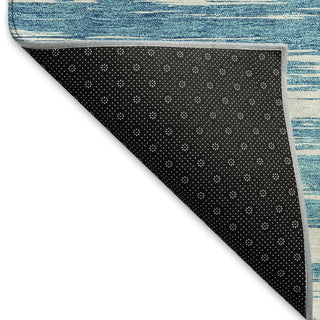 Piper Looms Mayfield Stripes AMF951 Teal Machine Washable Area Rug Backing Image