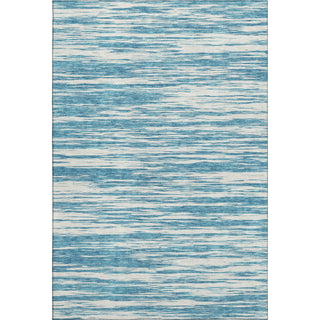 Piper Looms Mayfield Stripes AMF951 Teal Machine Washable Area Rug main image