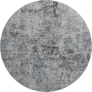 Piper Looms Mayfield Abstract AMF953 Gray Machine Washable Area Rug Round Main Image