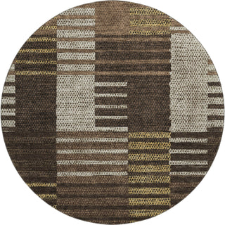 Piper Looms Mayfield Stripes AMF954 Chocolate Machine Washable Area Rug Round Main Image