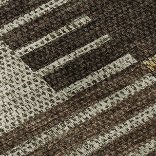 Piper Looms Mayfield Stripes AMF954 Chocolate Machine Washable Area Rug Swatch Image