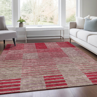 Piper Looms Mayfield Stripes AMF954 Garnet Machine Washable Area Rug Lifestyle Image Feature