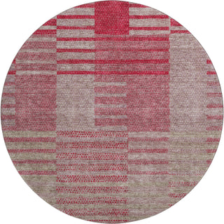 Piper Looms Mayfield Stripes AMF954 Garnet Machine Washable Area Rug Round Main Image