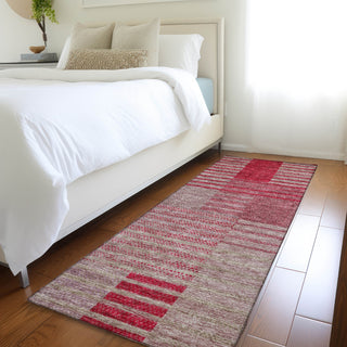 Piper Looms Mayfield Stripes AMF954 Garnet Machine Washable Area Rug Runner Lifestyle Image Feature