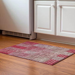 Piper Looms Mayfield Stripes AMF954 Garnet Machine Washable Area Rug Scatter Lifestyle Image Feature