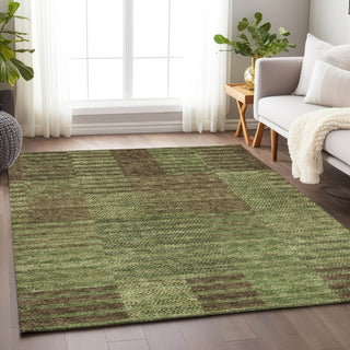 Piper Looms Mayfield Stripes AMF954 Mocha Machine Washable Area Rug Lifestyle Image Feature