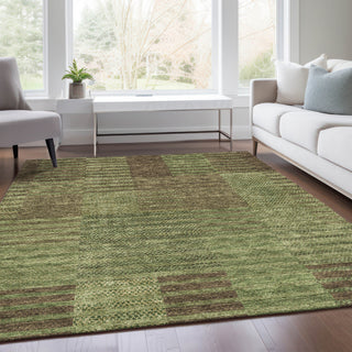 Piper Looms Mayfield Stripes AMF954 Mocha Machine Washable Area Rug Lifestyle Image Feature