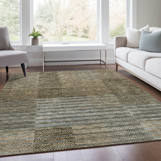 Piper Looms Mayfield Stripes AMF954 Taupe Machine Washable Area Rug Lifestyle Image Feature
