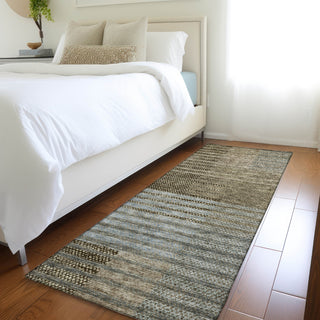 Piper Looms Mayfield Stripes AMF954 Taupe Machine Washable Area Rug Runner Lifestyle Image Feature