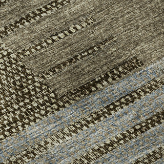Piper Looms Mayfield Stripes AMF954 Taupe Machine Washable Area Rug Swatch Image