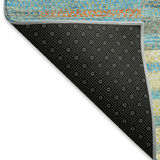 Piper Looms Mayfield Stripes AMF954 Teal Machine Washable Area Rug Backing Image