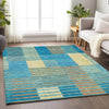 Piper Looms Mayfield Stripes AMF954 Teal Machine Washable Area Rug Lifestyle Image Feature
