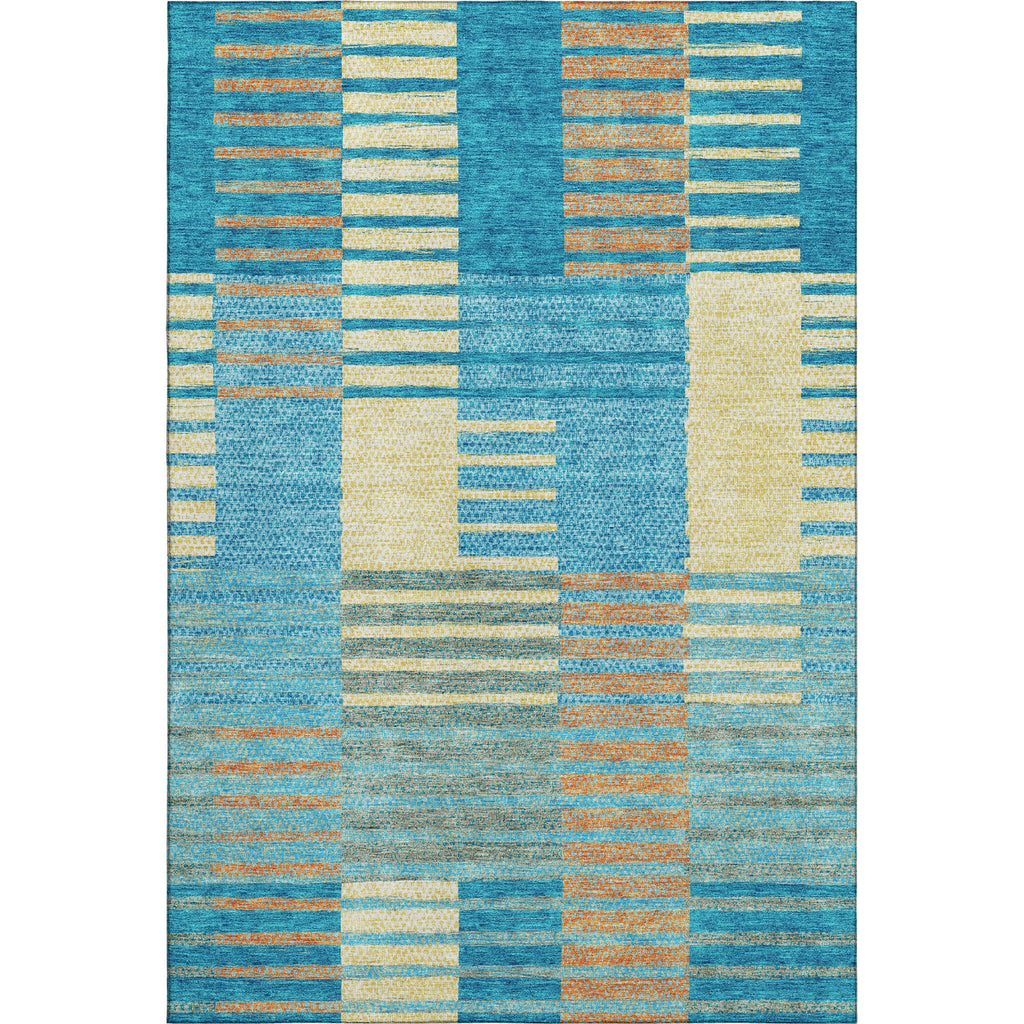 Piper Looms Mayfield Stripes AMF954 Teal Machine Washable Area Rug main image