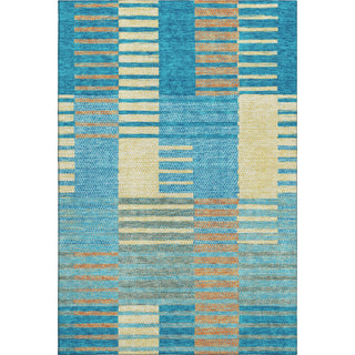 Piper Looms Mayfield Stripes AMF954 Teal Machine Washable Area Rug main image