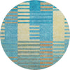 Piper Looms Mayfield Stripes AMF954 Teal Machine Washable Area Rug Round Main Image