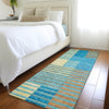 Piper Looms Mayfield Stripes AMF954 Teal Machine Washable Area Rug Runner Lifestyle Image Feature