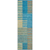 Piper Looms Mayfield Stripes AMF954 Teal Machine Washable Area Rug Runner Main Image