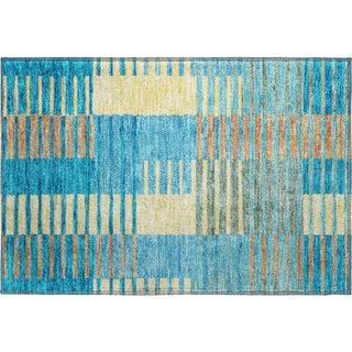 Piper Looms Mayfield Stripes AMF954 Teal Machine Washable Area Rug Scatter Main Image
