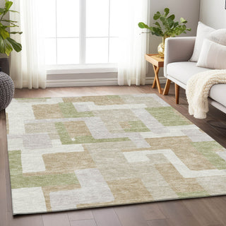 Piper Looms Mayfield Geometric AMF955 Beige Machine Washable Area Rug Lifestyle Image Feature