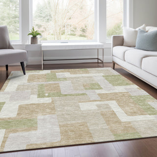 Piper Looms Mayfield Geometric AMF955 Beige Machine Washable Area Rug Lifestyle Image Feature