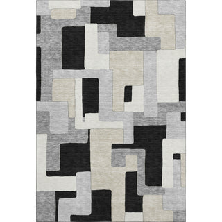 Piper Looms Mayfield Geometric AMF955 Black Machine Washable Area Rug main image