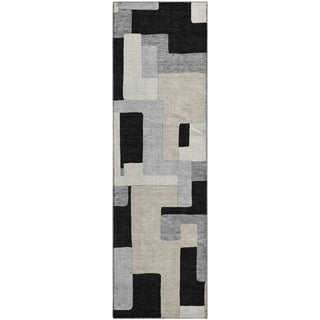 Piper Looms Mayfield Geometric AMF955 Black Machine Washable Area Rug Runner Main Image