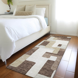 Piper Looms Mayfield Geometric AMF955 Brown Machine Washable Area Rug Runner Lifestyle Image Feature