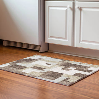 Piper Looms Mayfield Geometric AMF955 Brown Machine Washable Area Rug Scatter Lifestyle Image Feature