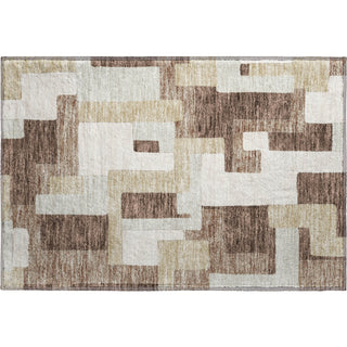Piper Looms Mayfield Geometric AMF955 Brown Machine Washable Area Rug Scatter Main Image