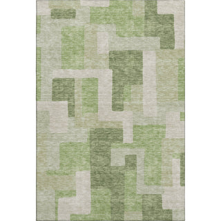 Piper Looms Mayfield Geometric AMF955 Green Machine Washable Area Rug main image