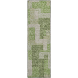 Piper Looms Mayfield Geometric AMF955 Green Machine Washable Area Rug Runner Main Image