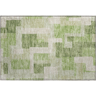 Piper Looms Mayfield Geometric AMF955 Green Machine Washable Area Rug Scatter Main Image