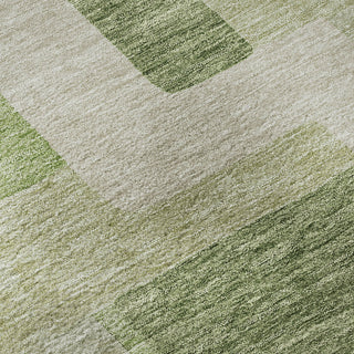 Piper Looms Mayfield Geometric AMF955 Green Machine Washable Area Rug Swatch Image