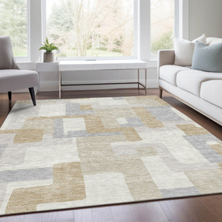 Piper Looms Mayfield Geometric AMF955 Ivory Machine Washable Area Rug Lifestyle Image Feature
