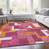 Piper Looms Mayfield Geometric AMF955 Pink Machine Washable Area Rug Lifestyle Image Feature