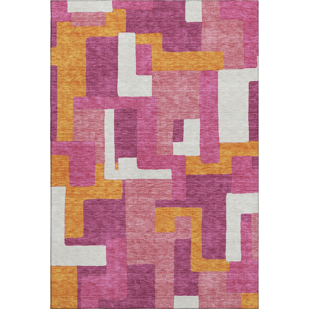 Piper Looms Mayfield Geometric AMF955 Pink Machine Washable Area Rug main image